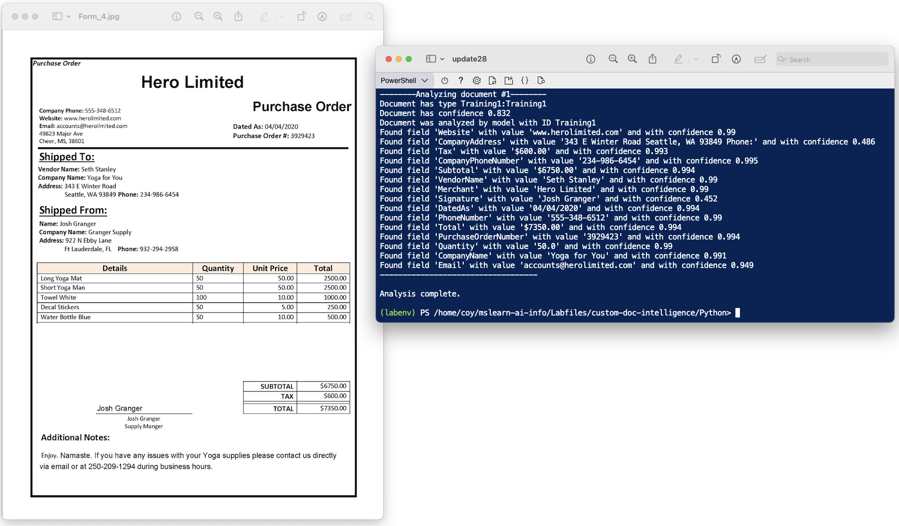 Azure Document Intelligence Studio custom project setup